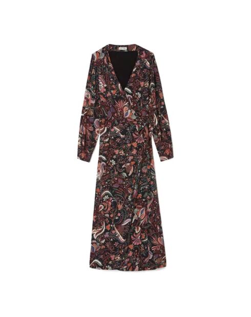 Anthrazitgraues Wickelkleid Steriane