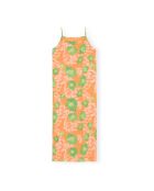 Orangefarbenes bedrucktes Strumpfkleid