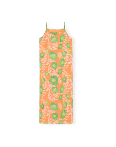 Orangefarbenes bedrucktes Strumpfkleid