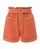 Isa Terrakotta-Shorts aus Bio-Baumwolle Denim-Papiertüte