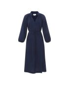 Robe en popeline de coton Arabella bleu marine