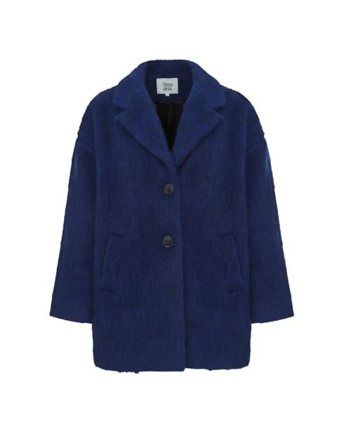 Electric Blue Pony Kurzmantel aus recycelter Wolle