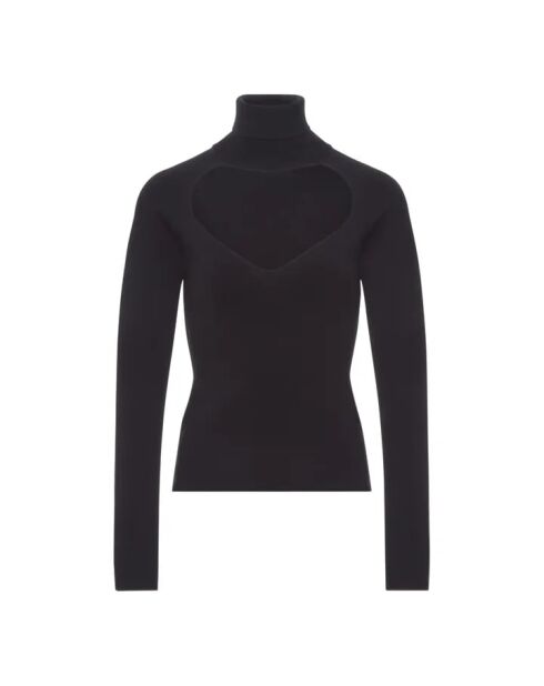 Fah Pullover mit Trichterausschnitt in Schwarz