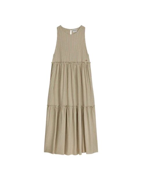 Ecrufarbenes gestreiftes Kleid