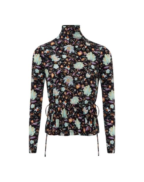 Nina blaues schwarzes Top