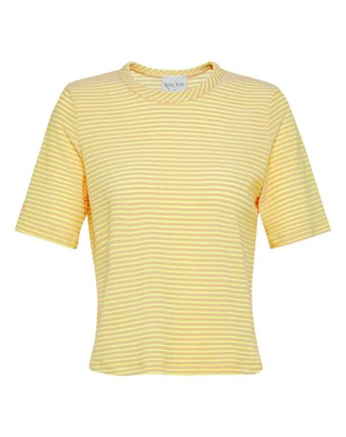 Gelbes gestreiftes T-Shirt