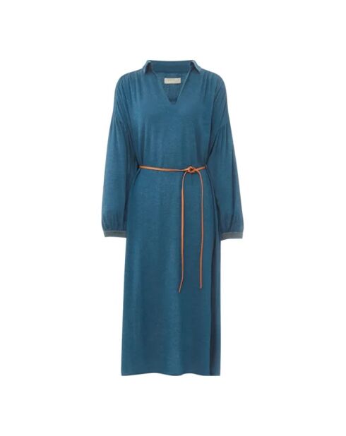 Robe en laine Farnia Gaze bleu pétrole