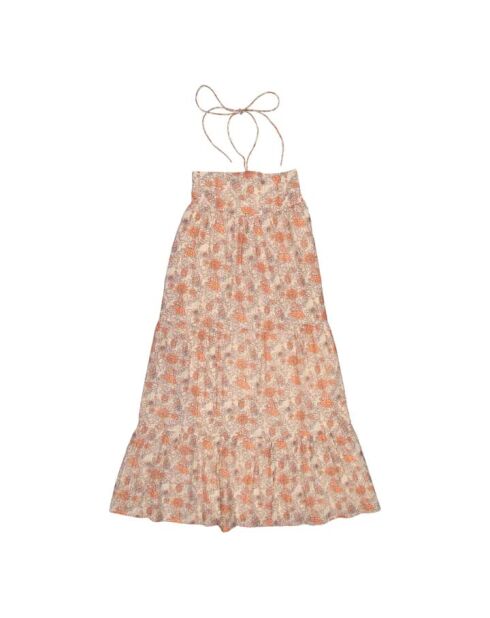 Blassrosafarbenes Lurexkleid Josia mit Blumenmuster