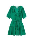 Grünes Rüschenkleid