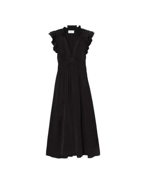 Schwarzes Posey Seidenkleid