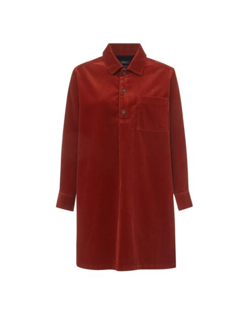 Robe en coton Ilona brique
