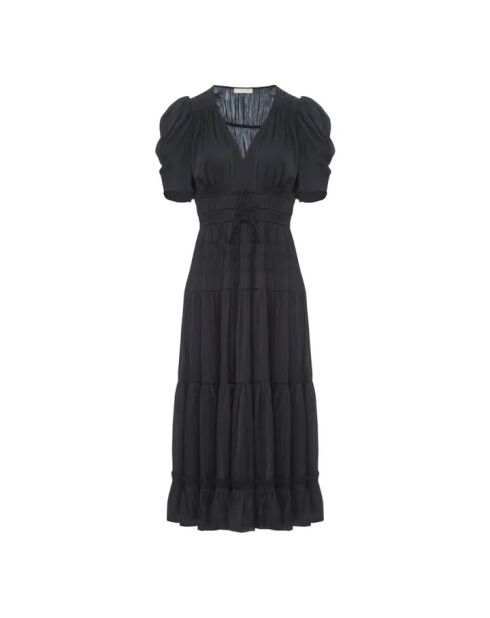 Robe en satin Daria noire