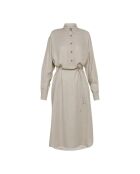 Etamine ecrufarbenes Hemdkleid aus Wolle