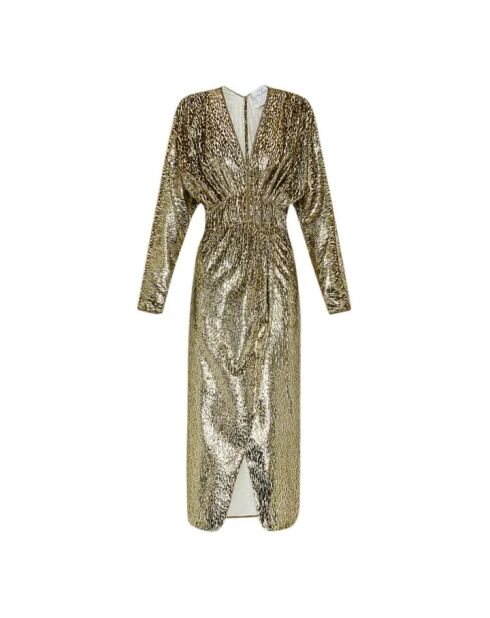 Encanto Metallic gouden fluwelen jurk