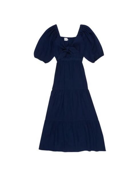 Mitternachtsblaues Leinenkleid Vermont