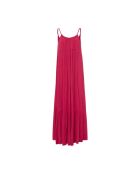 Gladys fuschia roze lange halterjurk