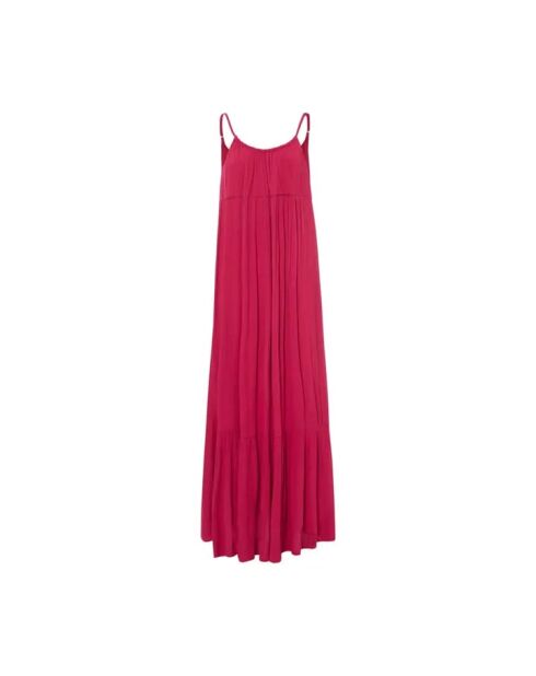 Gladys fuschia roze lange halterjurk
