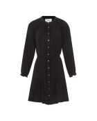 Rainey schwarzes Mullkleid aus Baumwolle