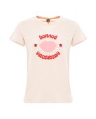 T-shirt Vacances in cotone a manica corta rosa chiaro