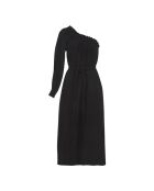 Schwarzes Aveline-Kleid aus Baumwollgaze