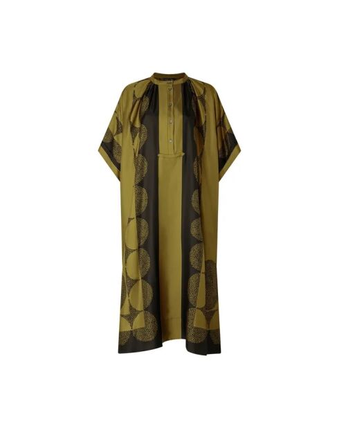 Khakigrünes Seidenkleid Athena