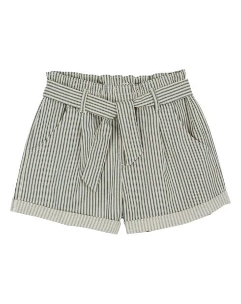 Grüne gestreifte Jeansshorts