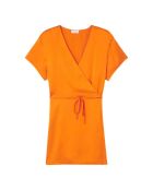 Orangefarbenes Wickelkleid Widland