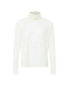Maglione a collo alto in lana ecru