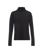 Camicia intima nera in lana vergine