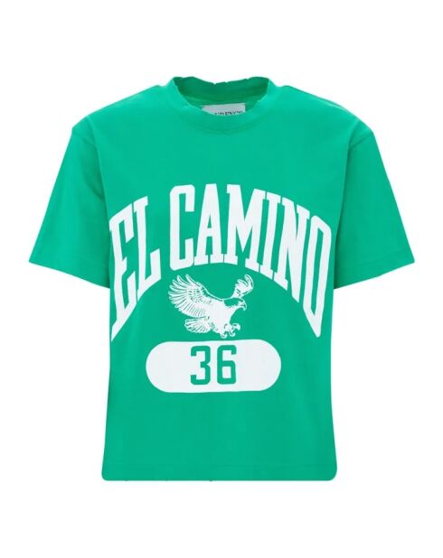 Grünes kurzärmliges Baumwoll-T-Shirt Marcia