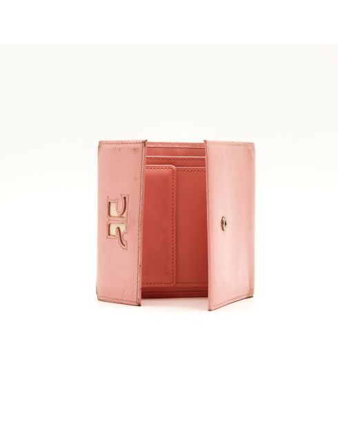 Portefeuille en cuir rose - 10,5 x11cm