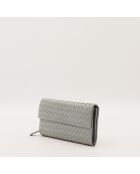 Cartera de piel intrecciato gris - Buen estado - 19 x 10,5 cm