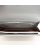 Cartera de piel intrecciato gris - Buen estado - 19 x 10,5 cm