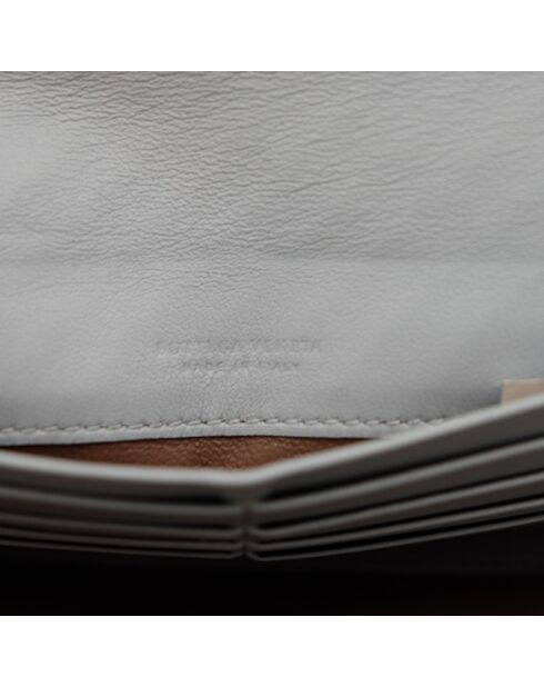 Cartera de piel intrecciato gris - Buen estado - 19 x 10,5 cm