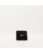 Kompakte schwarze Ledergeldbörse - Guter Zustand - 10x9 cm