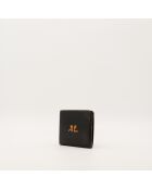 Kompakte schwarze Ledergeldbörse - Guter Zustand - 10x9 cm
