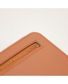 Portefeuille en cuir zippé Diamonds rose - 9x2x12,5 cm