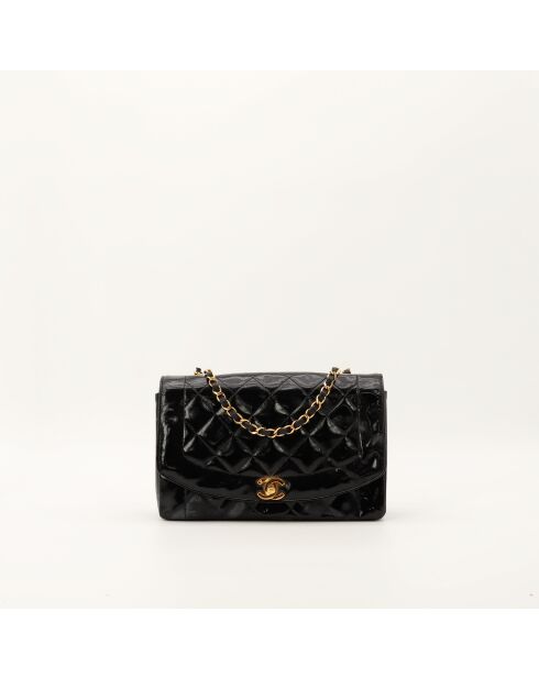 Sac en cuir Diana Vernis noir - 24.5 x 15 x 7 cm