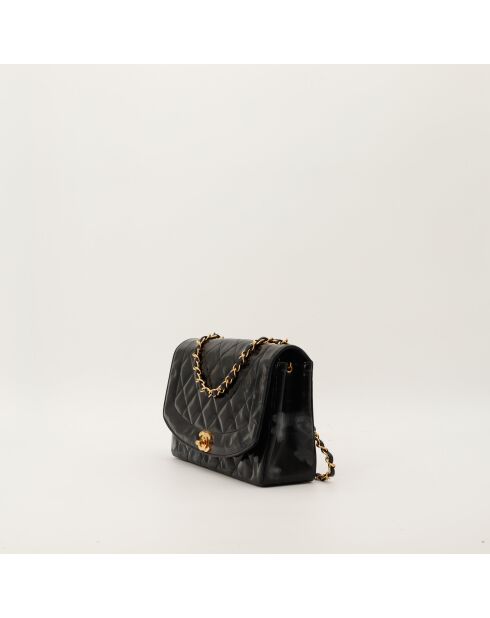 Sac en cuir Diana Vernis noir - 24.5 x 15 x 7 cm