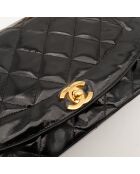Sac en cuir Diana Vernis noir - 24.5 x 15 x 7 cm