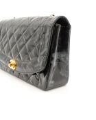 Sac en cuir Diana Vernis noir - 24.5 x 15 x 7 cm