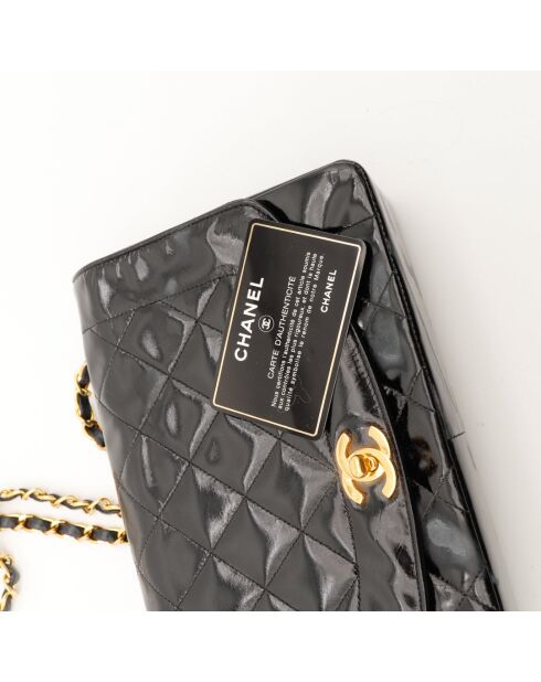 Sac en cuir Diana Vernis noir - 24.5 x 15 x 7 cm