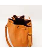 Sac en cuir Petit Noé Épi jaune - 25 x 26 x 20 cm
