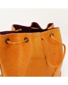 Sac en cuir Petit Noé Épi jaune - 25 x 26 x 20 cm