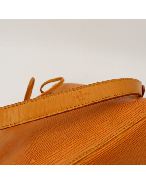 Sac en cuir Petit Noé Épi jaune - 25 x 26 x 20 cm