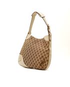 Sac en cuir Hobo Horsebit beige/marron