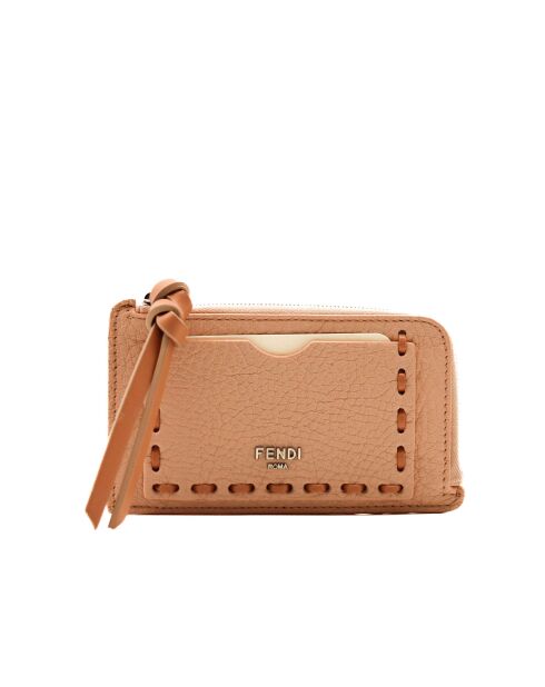 Porte-cartes en cuir Peekaboo rose