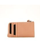 Porte-cartes en cuir Peekaboo rose