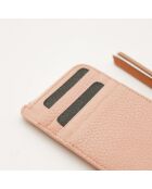 Porte-cartes en cuir Peekaboo rose