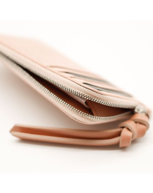 Porte-cartes en cuir Peekaboo rose